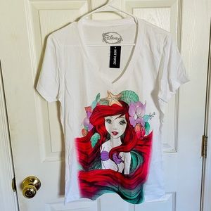 NWT The Little Mermaid Ariel White VNeck